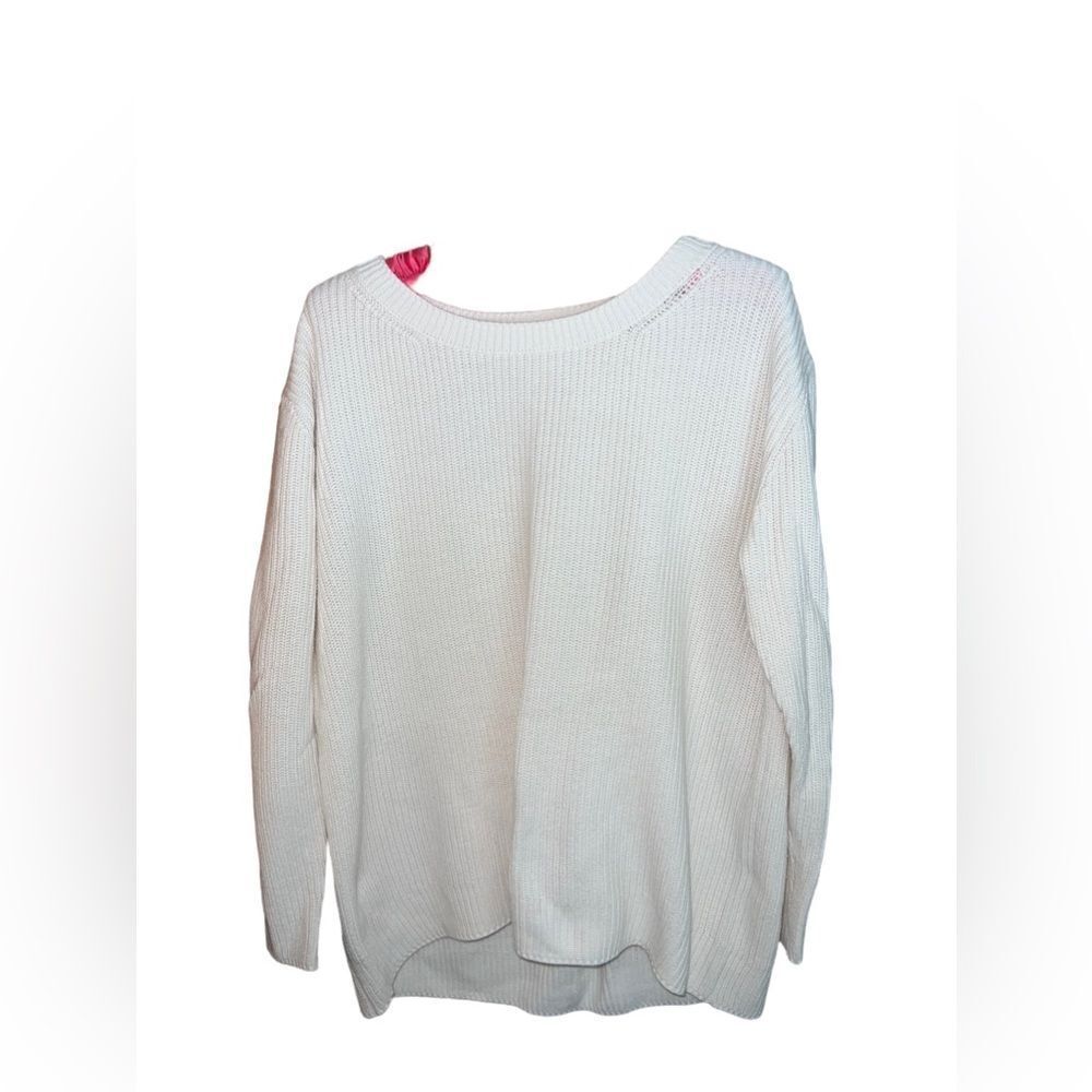 Workshop Republic Clothing cream long sleeved boatneck ribbed sweater medium